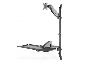 Flexibler Steh-/ Sitz-Arbeitsplatz zur Wandmontage, Single Monitor 