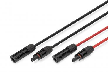 Solarkabel Verlängerung 15 m, 6 mm², MC4-Anschluss, PV-Kabel 1500 V DC, UV-beständig & wetterfest, 2 Kabel, 1x Schwarz, 1x Rot 