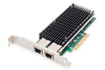 2-Port 10 Gigabit Ethernet Netzwerkkarte, RJ45, PCI Express, Intel Chipsatz 