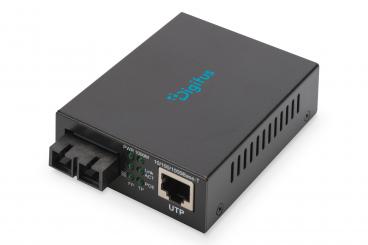 Gigabit PoE Medienkonverter, RJ45 / SC, MM, PSE 