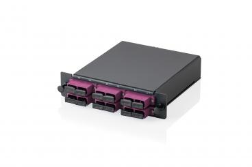 MPO Kassette, Multimode OM4, SC/DX, SC auf MPO, für 3 Kassettenfelder 