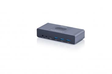 DIGITUS USB-C 3.0 Dual HDMI KVM Switch, 2-Port, 4K60Hz, Core Line 
