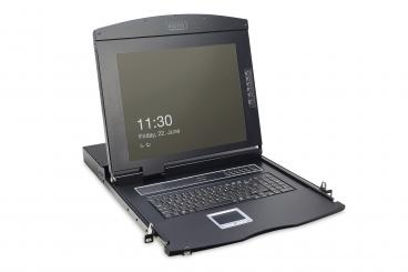 17" LCD KVM Konsole, 1-Port VGA, spanische Tastatur 